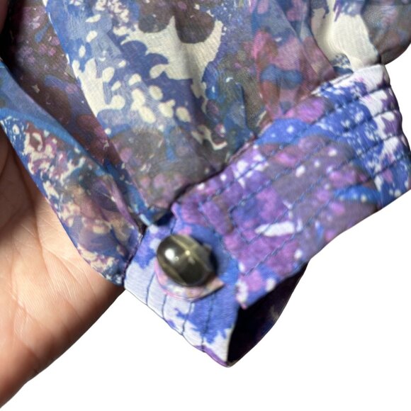 Vintage Dalani II Sheer Floral Maxi Dress 70s Boho Ethereal Size 12 USA Made - Picture 8 of 12